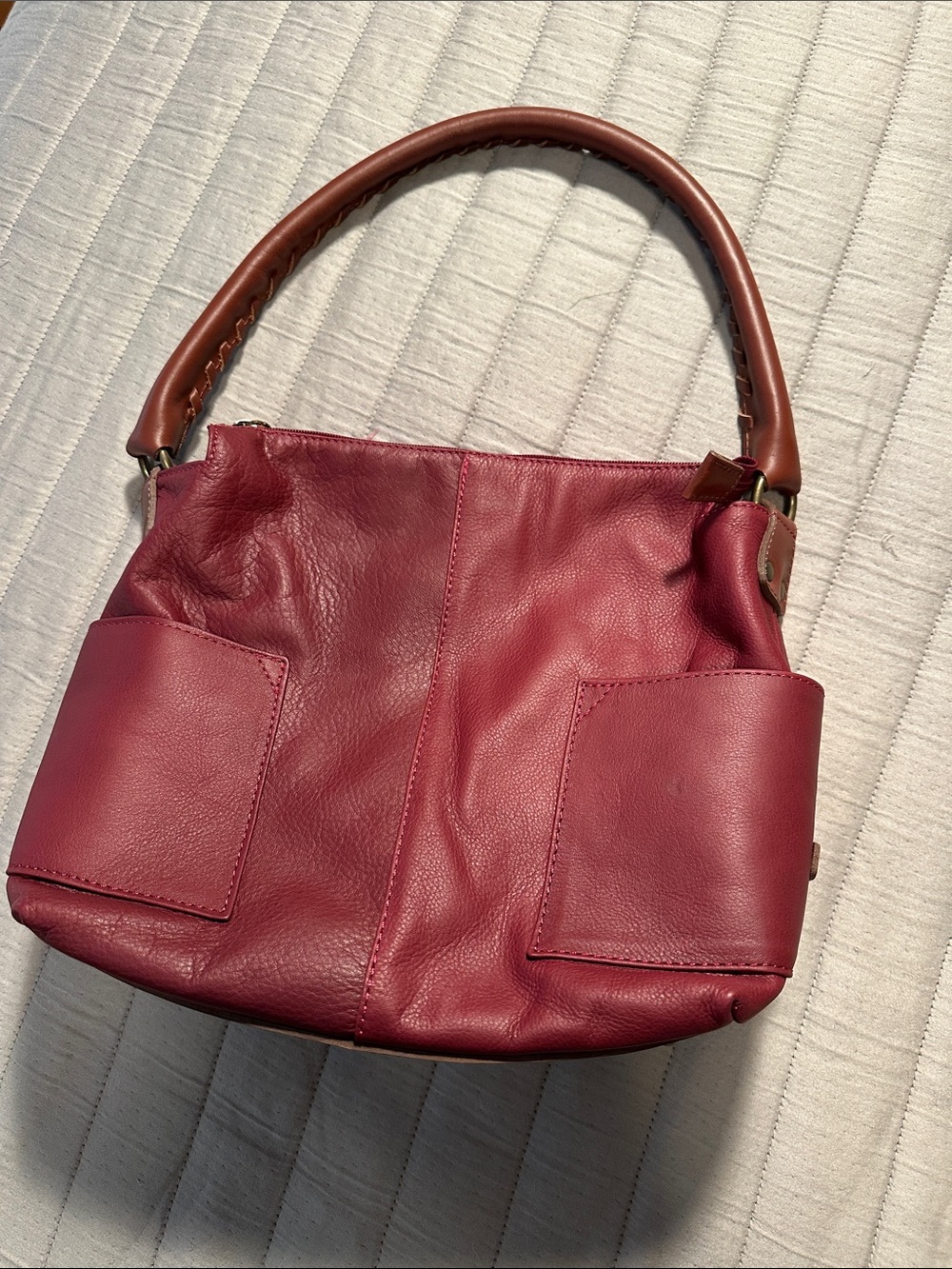 NEW Sundance Leather Shoulder Bag, Wine Red - Picture 2 of 13